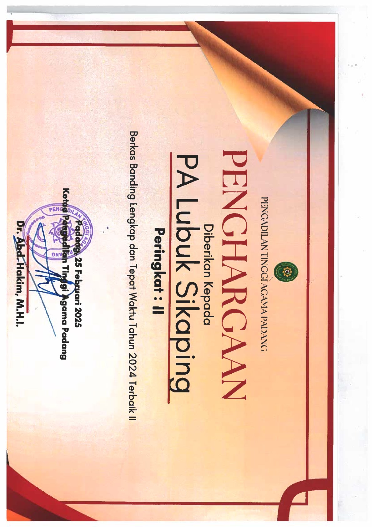 penghargaaan berkas banding lengkap II